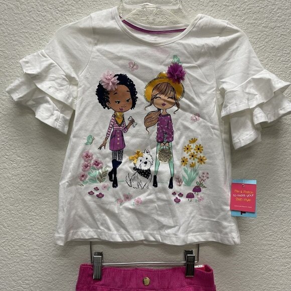 Isaac Mizrahi Girls Small 5 6 Set 4 Pc 2 Tops 2 Skirts NEW Sequin Unicorn Fairy - Picture 7 of 10
